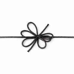 5cm Elastic Bow - 6 Loop Bow with 18cm Loop - Metallic Black