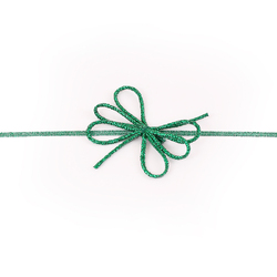 5cm Elastic Bow - 6 Loop Bow with 18cm Loop - Metallic Emerald Green