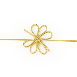 5cm Elastic Bow - 6 Loop Bow with 18cm Loop - Metallic Gold