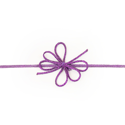 5cm Elastic Bow - 6 Loop Bow with 18cm Loop - Metallic Purple