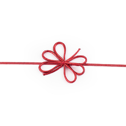 5cm Elastic Bow - 6 Loop Bow with 18cm Loop - Metallic Red
