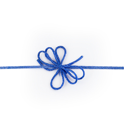 5cm Elastic Bow - 6 Loop Bow with 18cm Loop - Metallic Royal Blue