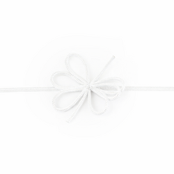 5cm Elastic Bow - 6 Loop Bow with 18cm Loop - Metallic White