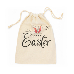 Easter Bags - Bunny Ears - Calico Bags 20cm x 30cm with drawstrings