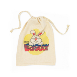 Easter Bags - Bunny on Yellow - Calico Bags 20cm x 30cm with drawstrings