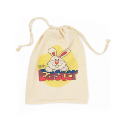 Easter Bags - Bunny on Yellow - Calico Bags 20cm x 30cm with drawstrings