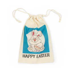 Easter Bags - Bunny on Blue  - Calico Bags 20cm x 30cm with drawstrings