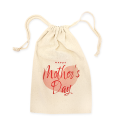 Mother's Day Bags - Big Heart - Calico Bags 20cm x 30cm with drawstrings