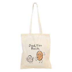 'Dad You Rock' Father's Day Bag - Natural Calico Bag 37cm x 42cm with Two Long Handles