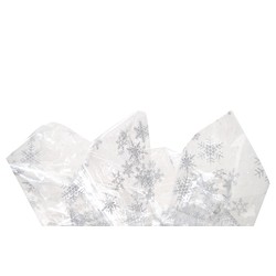 Cello Sheets - 70cm x 100cm - 100 Sheets - Christmas Silver Snow Flakes