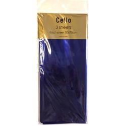 Cello Cellophane Sheets - 3 Sheet Pack - Royal Blue