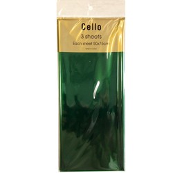 Cello Cellophane Sheets - 3 Sheet Pack - Green