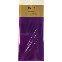 Cello Cellophane Sheets - 3 Sheet Pack - Purple