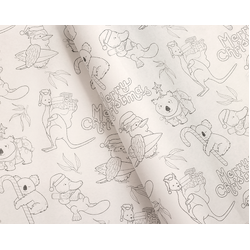CLEARANCE - Christmas Wrapping Paper - 500mm x 60M - Colouring Christmas Australiana