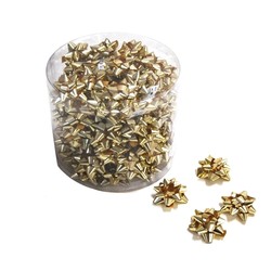 Mini Star Bows In Cylinder - 5cm - Metallic Gold