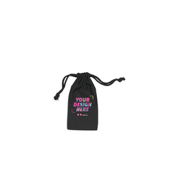 Custom Printed Black Calico Bags 10cm x 20cm with Drawstrings - Your Logo