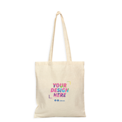 Custom Printed Natural Calico Bags 37cm x 42cm with Two Long Handles - Your Logo