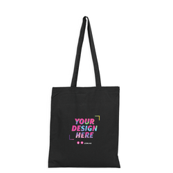 Custom Printed Black Calico Bags 37cm x 42cm with Two Long Handles - Your Logo