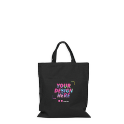 Custom Printed Black Calico Bags 37cm x 42cm with Two Short Handles - Your Logo