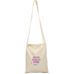 Custom Printed Natural Calico Bags 30cm x 38cm with Shoulder Strap Handle - Your Logo