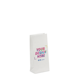 Custom Printed Extra Small - White Kraft Paper Gift Bags - FSC Certified