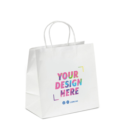 Custom Printed - Kraft Bags - Delivery Size - White