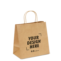 Custom Printed - Kraft Bags - Delivery Size - Brown