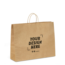 Custom Printed - Kraft Bags - Large Boutique - Brown