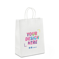 Custom Printed - Kraft Bags - Medium - White