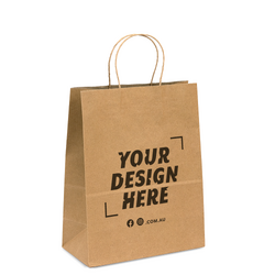 Custom Printed - Recycled Kraft Bags - Medium - Brown