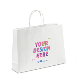 Custom Printed Kraft Bags - Medium Boutique - White