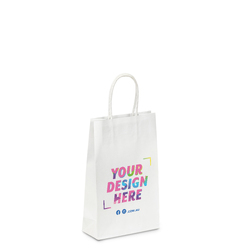 Custom Printed - Kraft Bags - Small - White