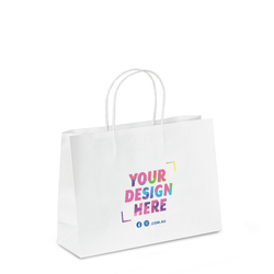 Custom Printed Kraft Bags - Small Boutique - White