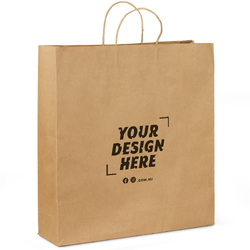 Custom Printed - Kraft Bags - Extra Large - Brown