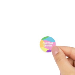 Custom Printed 25mm White Gloss Circle Labels - Self-Adhesive Stickers