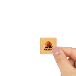 Custom Printed 25mm Kraft Brown Square Labels - Self-Adhesive Stickers