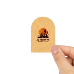 Custom Printed 38 x 57mm Kraft Brown Arch Labels - Self-Adhesive Stickers