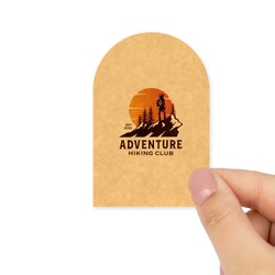 Custom Printed 50 x 75mm Kraft Brown Arch Labels - Self-Adhesive Stickers