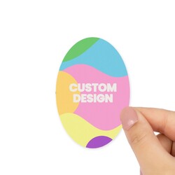 Custom Printed 50 x 75mm White Gloss Oval Labels - Self-Adhesive Stickers