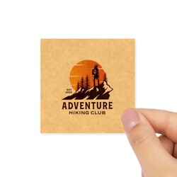 Custom Printed 63mm Kraft Brown Square Labels - Self-Adhesive Stickers
