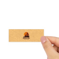 Custom Printed 70 x 25mm Kraft Brown Rectangle Labels - Self-Adhesive Stickers