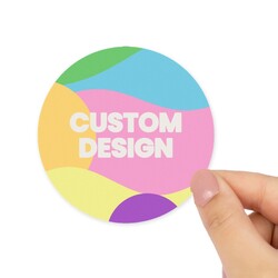 Custom Printed 75mm White Gloss Circle Labels - Self-Adhesive Stickers