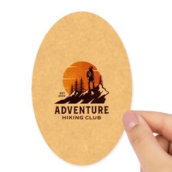 Custom Printed 75 x 115mm Kraft Brown Oval Labels - Self-Adhesive Stickers