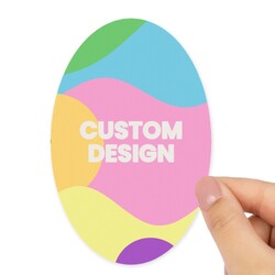 Custom Printed 75 x 115mm White Gloss Oval Labels - Self-Adhesive Stickers