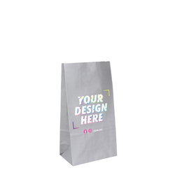 Custom Printed - Coloured Gift Bags - Grey Kraft Paper Bags