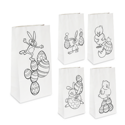 Colouring Easter White Kraft Paper Bag Assorted Pack