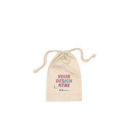 Custom DTG Printed - Natural Calico Bags - 15cm x 25cm with Drawstrings 
