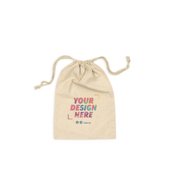 Custom DTG Printed - Natural Calico Bags - 20cm x 30cm with Drawstrings 