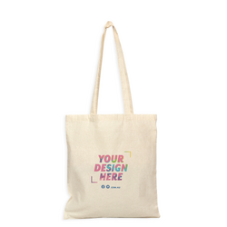 Custom DTG Printed - Premium Natural Calico Bags - 37cm x 42cm with Two Long Handles