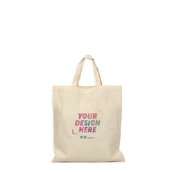 Custom DTG Printed - Natural Calico Bags - 37cm x 42cm with Two Short Handles 